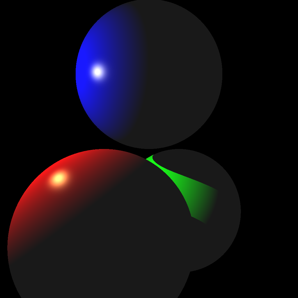 3 balls with shadowing.